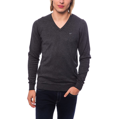 Riki Cotton-Cashmere V-Neck Sweater // Melange (S)