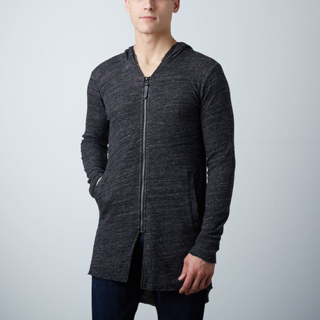 Sander Longline Double Hooded Cardigan // Heather Black (XS)