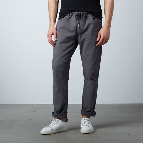 Edwin Dyed Slouch Elastic Waist Pants // Dark Gray (XS)