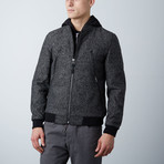 The Hague Zipped Front Bomber // Heather Black (S)