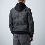 The Hague Zipped Front Bomber // Heather Black (S)
