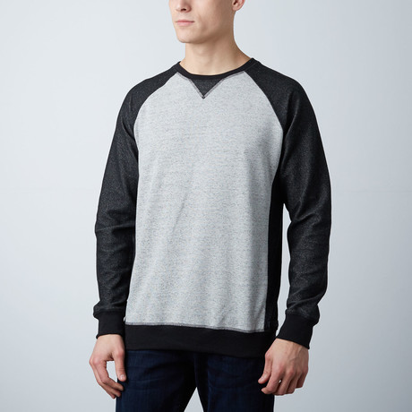 Leno Reversible French Terry Crew Neck Pullover // Heather Black (XS)