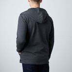 Fritz Long Sleeve Asymmetrical Hooded Jumper // Heather Charcoal (S)