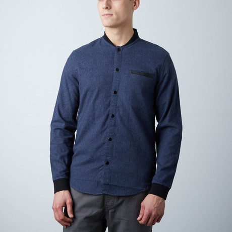 Lincoln Long Sleeve Shacket // Navy (XS)