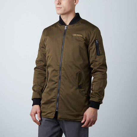 Gordan Elongated Textured Heavy Bomber // Olive (XS)