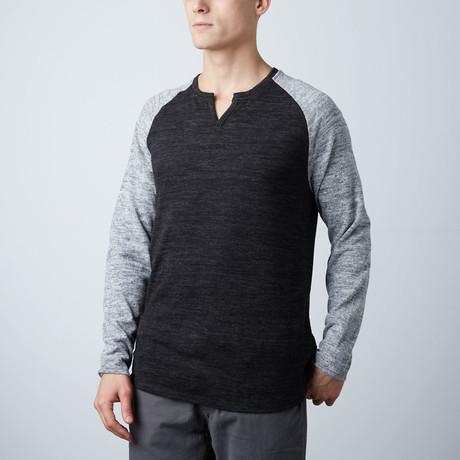 Rawlings Long Sleeve Contrast Raglan Shirt // Heather Gray (XS)