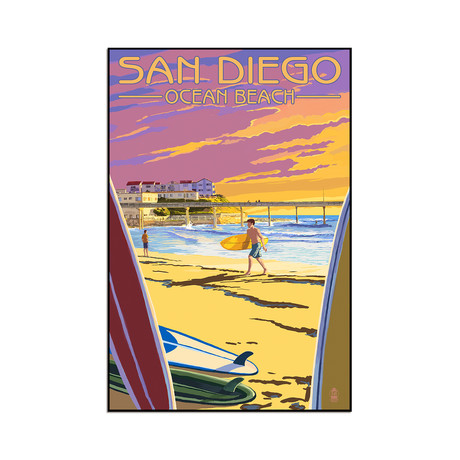 Ocean Beach San Diego, California (9"W x 13.5"H x 1"D)