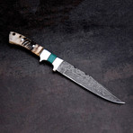 Sheep Horn + Malachite Sub Hilt Knife