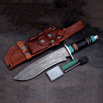 Black Micarta + Malachite Walnut Wood Knife