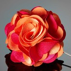 Duet Color Flower Lapel Pin // Orange + Magenta