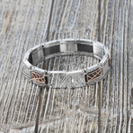 Two-Tone Geometric Shape Link Bracelet