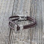 Double Strand Leather Braided Bracelet