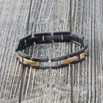 Two-Tone Stainless Steel Gold + Black IP Bracelet