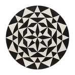 Motley Hide Rug // Black + White Hide (6' Diameter)