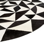 Motley Hide Rug // Black + White Hide (6' Diameter)