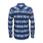 Truman Button Collar Shirt // Navy Diamond Print (XS)