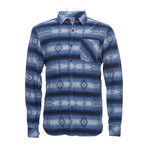 Truman Button Collar Shirt // Navy Diamond Print (XS)