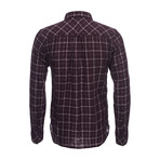Truman Square Pocket Shirt // Burgundy Grid (M)