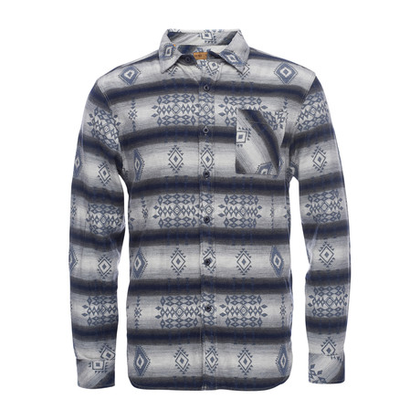 Truman Button Collar Shirt // Gray Diamond Print (XS)