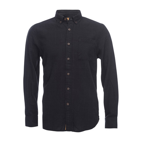 Truman Button Collar Shirt // Black (M)