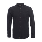 Truman Button Collar Shirt // Black (XL)