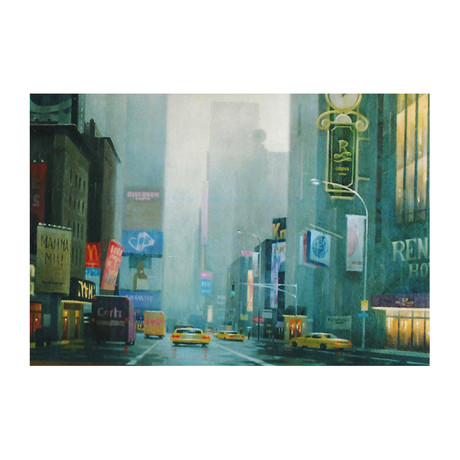 Rain In Times Square (24"W x 32”H // Acrylic)