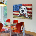 Bull Dog Flag Painting Print // Wrapped Canvas (18"W x 12"H x 1.5"D)