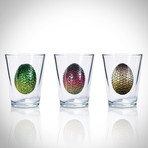Dragon Eggs // Set Of 3 // Shot Glass Collector'S Set