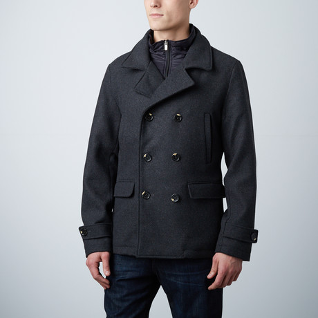 Jacobs Wool Blend Military Peacoat // Charcoal (S)