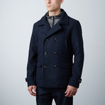 Jacobs Wool Blend Military Peacoat // Navy (XL)