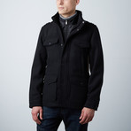 Huber Military Peacoat // Black (XL)