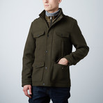 Huber Military Peacoat // Olive (XL)
