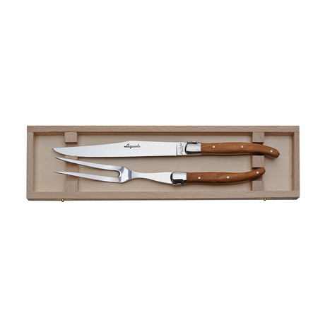 Olive Wood Carving Set in Clasp Box