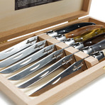 Steak Knives with Acrylic Tortoiseshell Handles in Box // Set of 6