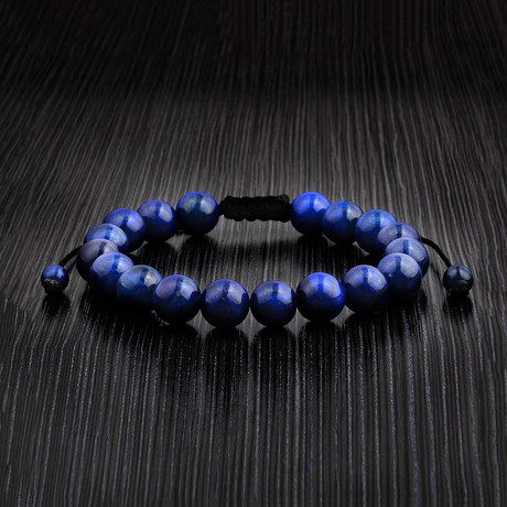 Polished Lapis Lazuli Adjustable Bead Bracelet