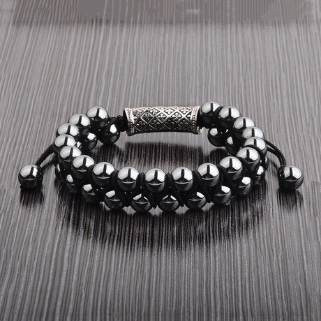 Polished Hematite + Stainless Steel Dual Layer Bracelet