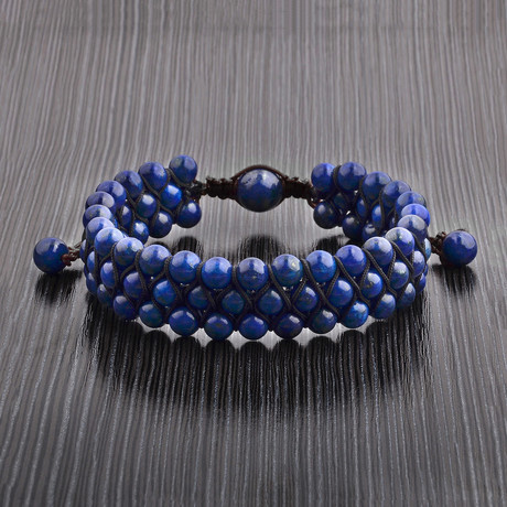 Lapis Lazuli Tri Row Bracelet