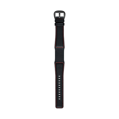 Perforated Leather Strap // Red + Black