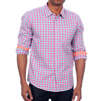Howard Gingham Button-Up // Pink + Turquoise (2XL)