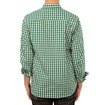 Howard Gingham Button-Up // Green + White (M)