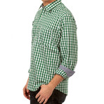 Howard Gingham Button-Up // Green + White (S)