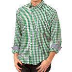 Howard Gingham Button-Up // Green + White (XL)