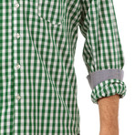 Howard Gingham Button-Up // Green + White (S)