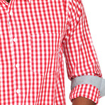 Howard Gingham Button-Up // Red + White (L)