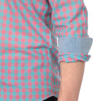 Grayson Check Button-Up // Pink + Teal (3XL)