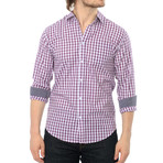Greyson Check Button-Up // Purple + White (S)