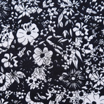 The Ashton Gritty Floral Button-Up // Black + White (2XL)