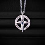 .18CT Sapphire Compass Necklace // Sterling Silver