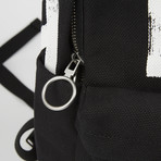 Brushed Diagonals Backpack // Black + White