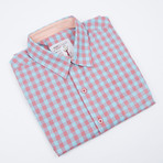 Howard Gingham Button-Up // Pink + Turquoise (XL)